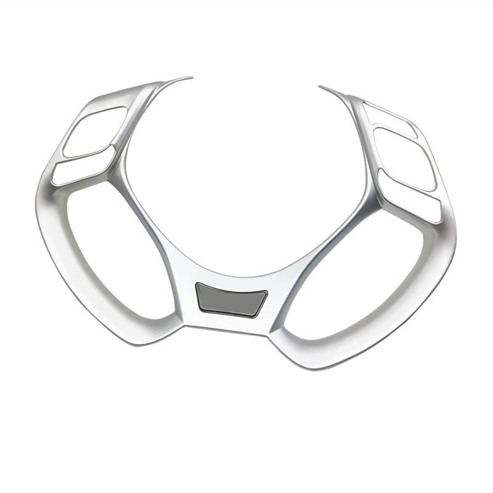 DEMULAX 1 Stück ABS-Lenkradverkleidung, Lenkradtastenabdeckung, Autoaufkleber, for Toyota, C-HR CHR 2016 2017 2018 2019 Auto-Lenkrad-Aufkleber(Silver) von DEMULAX