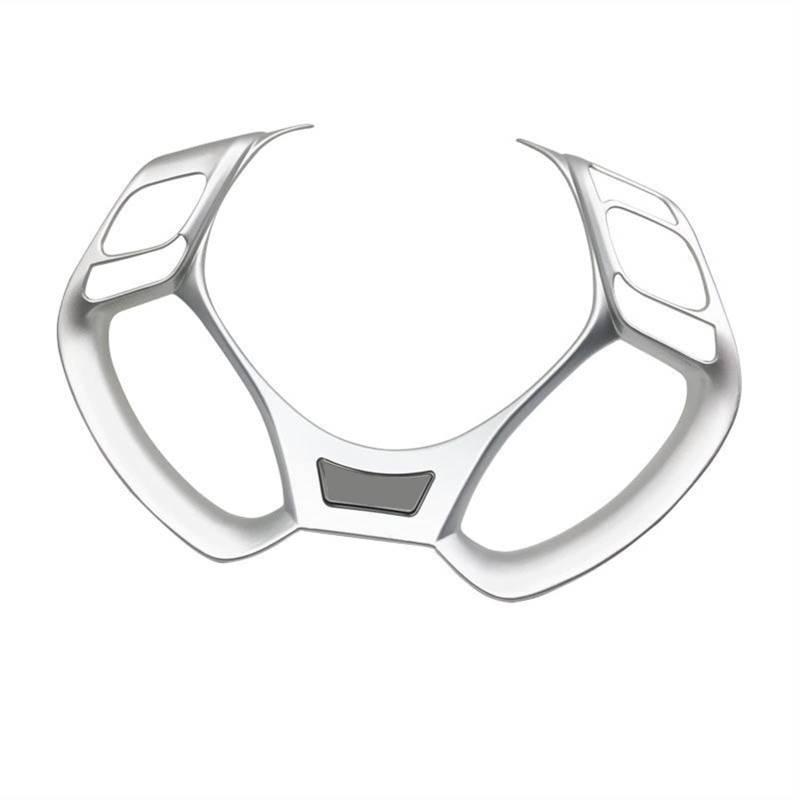 DEMULAX 1 Stück ABS-Lenkradverkleidung, Lenkradtastenabdeckung, Autoaufkleber, for Toyota, C-HR CHR 2016 2017 2018 2019 Auto-Lenkrad-Aufkleber(Silver) von DEMULAX