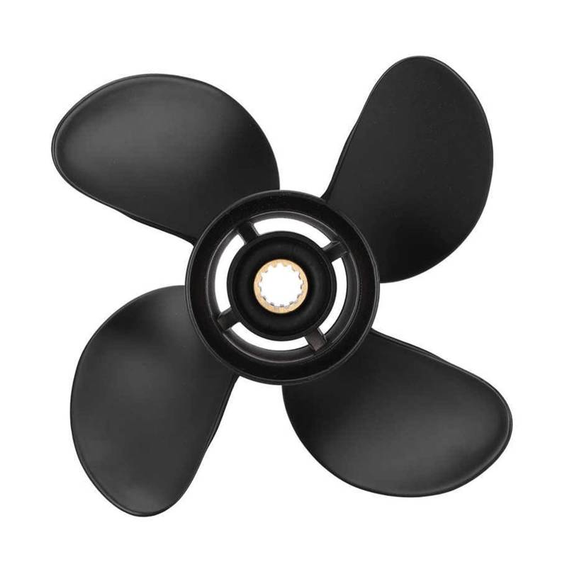 DEMULAX 10,4x12in RH Boot Außenbordmotor Propeller 4 Klingen 13pcs Spline Boot Marine, for Suzuki, 35-65HP Außenbordmotor Wasserfahrzeugpropeller von DEMULAX