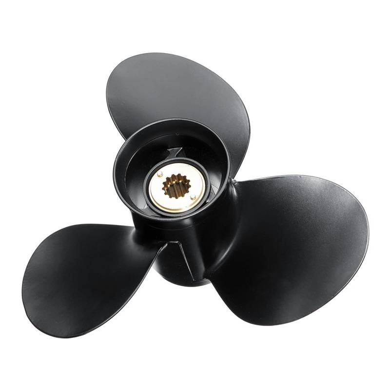 DEMULAX 10 1/2 x 13 Aluminium-Außenbord-Propellermotor 25–70 PS 48-816704A40 Marine-Propeller, 13 Zähne, Spline, 3 Blätter Wasserfahrzeugpropeller von DEMULAX