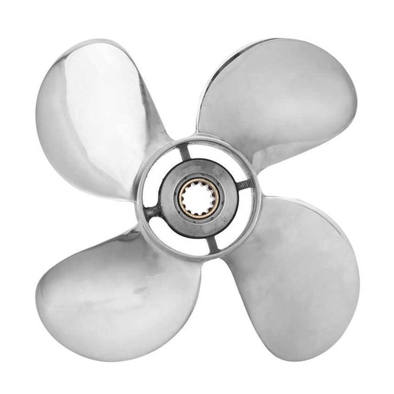 DEMULAX 11 5/8 x 12 Zoll RH Außenbordpropeller for Boote, 4 Flügel, Edelstahl, for Yamaha, 25–60 PS Außenbordmotor Wasserfahrzeugpropeller von DEMULAX