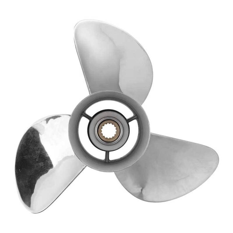 DEMULAX 13 3/4x17in RH Boot Marine Außenbordpropeller 3 Klingen Edelstahl Teile, for Yamaha, for Johnson, for Evinrude 150-250HP Motor Wasserfahrzeugpropeller von DEMULAX