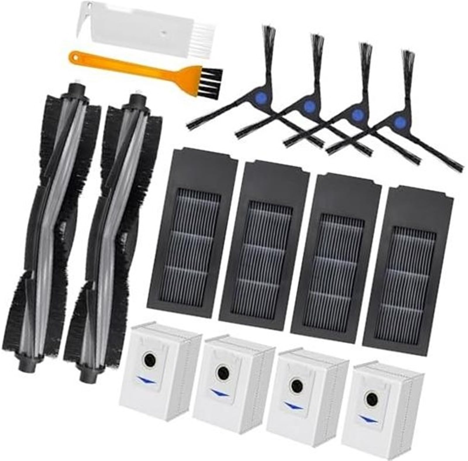 DEMULAX 14-teiliges Ersatzteilzubehör for Ecovacs Deebot X2 X2 Omni X2 Pro DEX86 Roboterstaubsauger, 2 Walzenbürsten, 4 Filter, 4 Staubbeutel, 4 Seitenbürsten, 2 Reinigungsbürsten Staubsauger-Ersatzse DEMULAX 14-teiliges Ersatzteilzubehör for Ecovacs Deebot X2 X2 Omni X2 Pro DEX86 Roboterstaubsauger, 2 Walzenbürsten, 4 Filter, 4 Staubbeutel, 4 Seitenbürsten, 2 Reinigungsbürsten Staubsauger-Ersatzse von DEMULAX