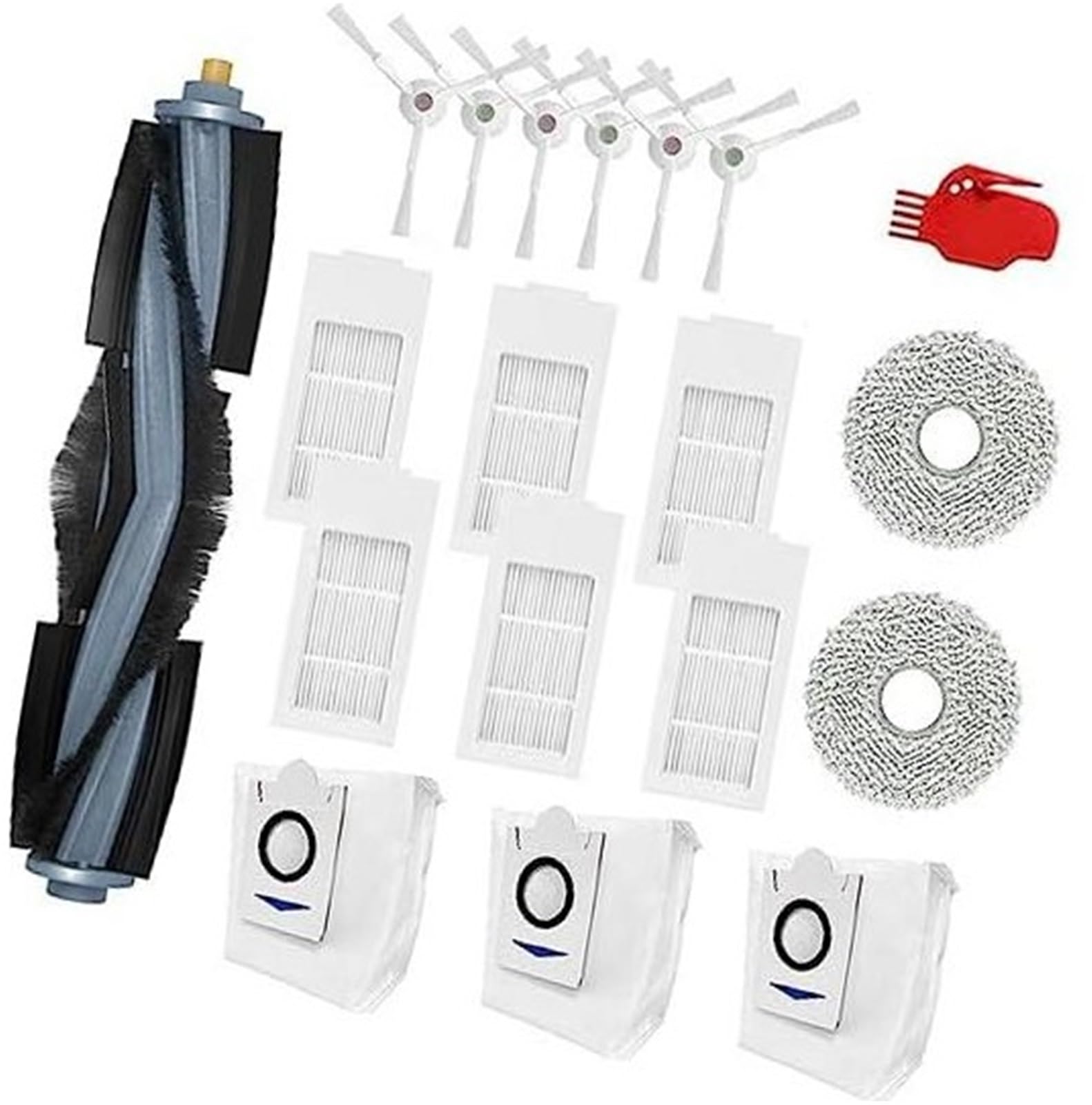 DEMULAX 19-teiliges Ersatzzubehör for den Yeedi KK Roboterstaubsauger, 1 Walzenbürste, 6 Seitenbürsten, 6 Filter, 3 Staubbeutel, 2 Lappen, Mopp, 1 Reinigungsbürste Staubsauger-Ersatzset DEMULAX 19-teiliges Ersatzzubehör for den Yeedi KK Roboterstaubsauger, 1 Walzenbürste, 6 Seitenbürsten, 6 Filter, 3 Staubbeutel, 2 Lappen, Mopp, 1 Reinigungsbürste Staubsauger-Ersatzset von DEMULAX