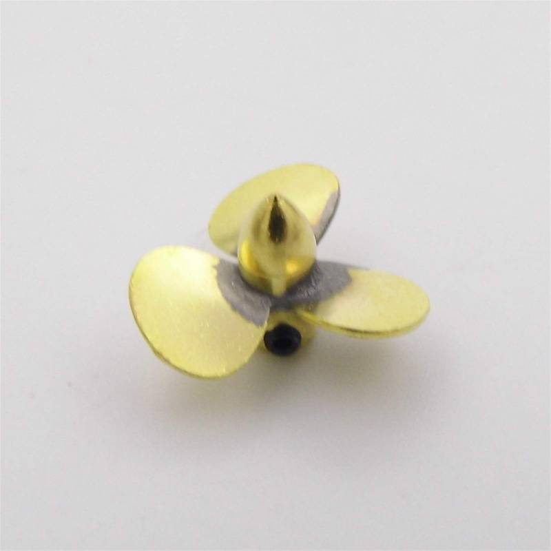 DEMULAX 1PC 12mm 14mm 16mm 23mm Kupfer Propeller 3-Blatt, for MINI, Prop Links Rechts Hand 2mm Welle RC Boot Skala Marine U-Boot Wasserfahrzeugpropeller(D12mm Left Hand) von DEMULAX