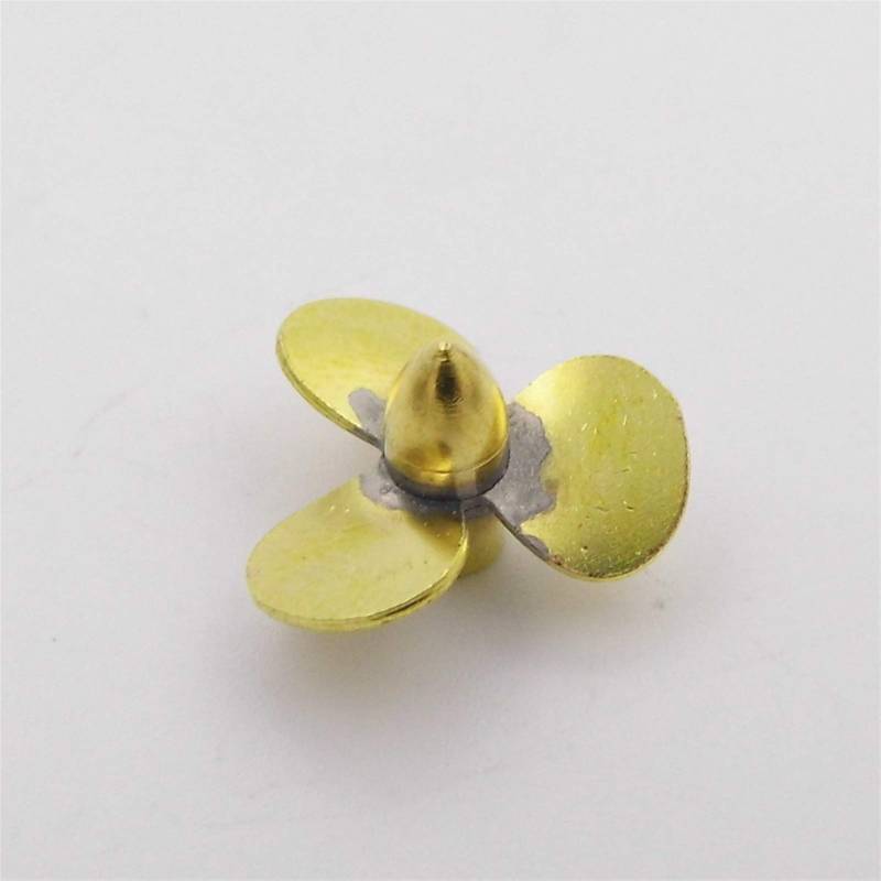 DEMULAX 1PC 12mm 14mm 16mm 23mm Kupfer Propeller 3-Blatt, for MINI, Prop Links Rechts Hand 2mm Welle RC Boot Skala Marine U-Boot Wasserfahrzeugpropeller(D23mm Right Hand) von DEMULAX