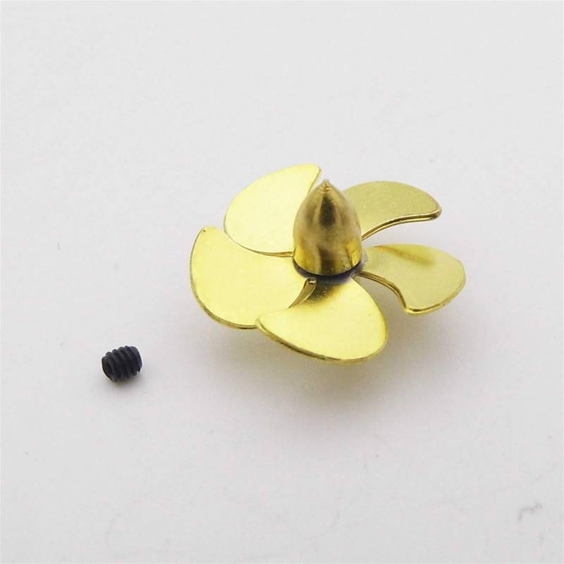 DEMULAX 1PC 12mm 16mm 18mm 20mm 22mm Kupfer Propeller 5-Blätter, for MINI, Prop 2mm Welle RC Boot U-Boot Skala Marine Skala Boot Wasserfahrzeugpropeller(D18mm Left Hand) von DEMULAX