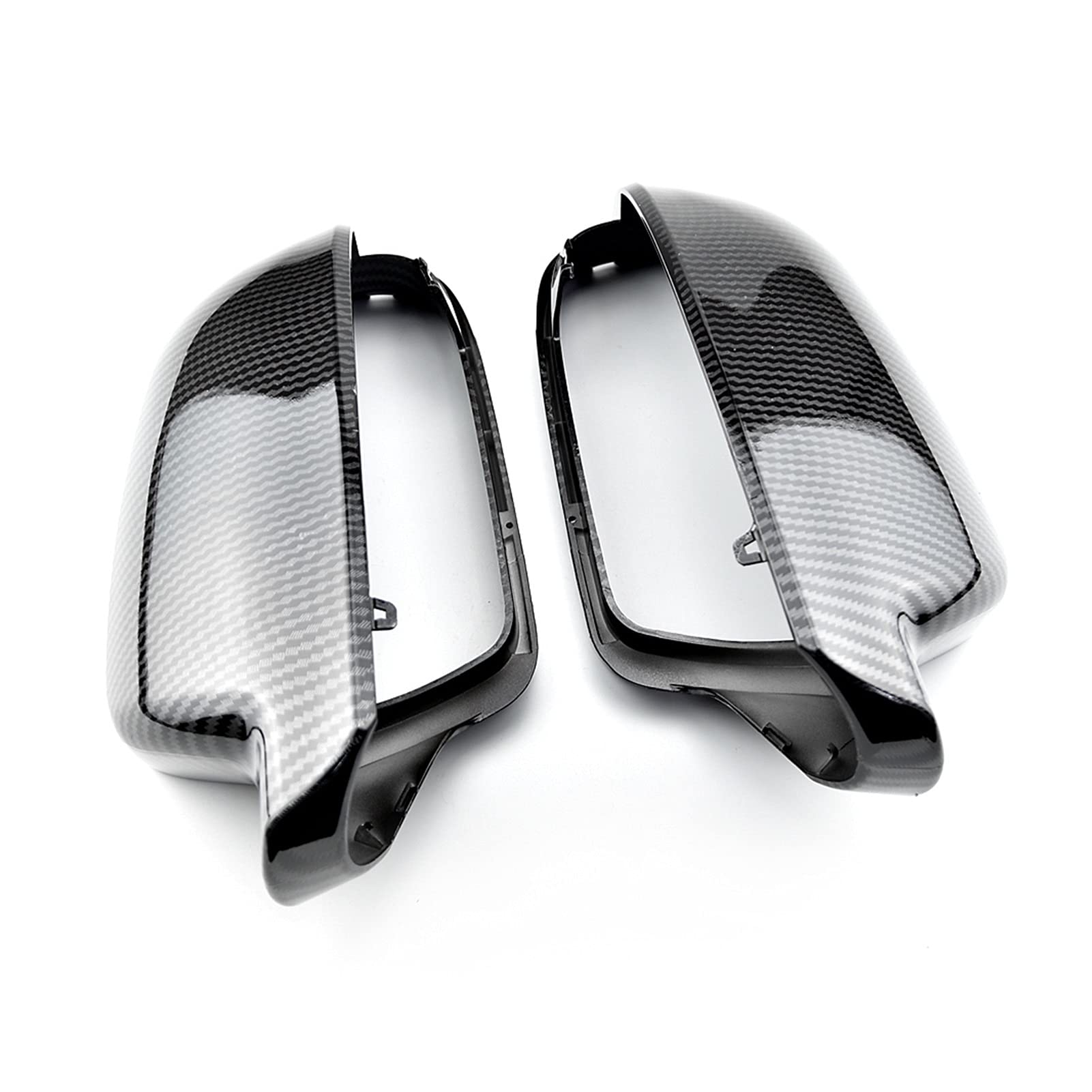 DEMULAX 2Pcs Carbon Fiber Style Rearview Mirror Shells Cover Protection Cap Car Styling Shell Side Mirror Shell Covers, for, A3 A4 A5 B8.5 Auto-Außenspiegelabdeckung(Carbon Look Black) von DEMULAX