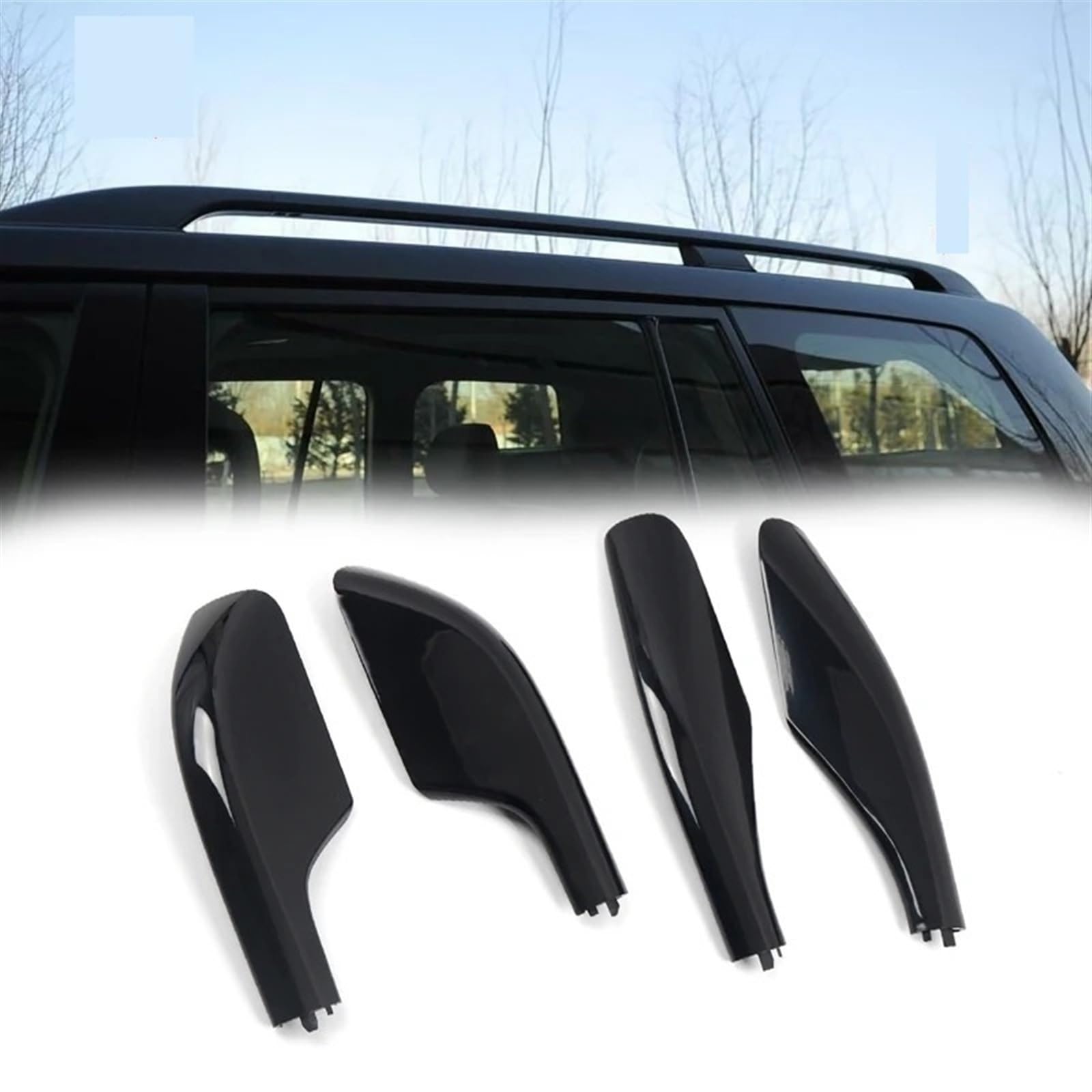 DEMULAX 4 Stück Dachträger-Schienen-Endabdeckung, Shell-Kappen-Ersatz, for Toyota, for Land Cruiser LC100 1998–2007 Autodachgepäckträger-Abdeckung DEMULAX 4 Stück Dachträger-Schienen-Endabdeckung, Shell-Kappen-Ersatz, for Toyota, for Land Cruiser LC100 1998–2007 Autodachgepäckträger-Abdeckung von DEMULAX