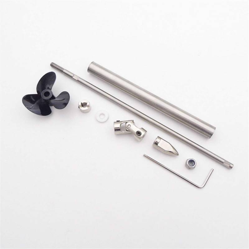 DEMULAX 4mm Bootsantriebswelle Wellenhülse 3-Blatt 34mm Propellerkupplung Kit RC Boot Modell Maßstab Marine Spielzeugboot DIY Holzboot Wasserfahrzeugpropeller(L10cm Coupler 6.0mm) von DEMULAX