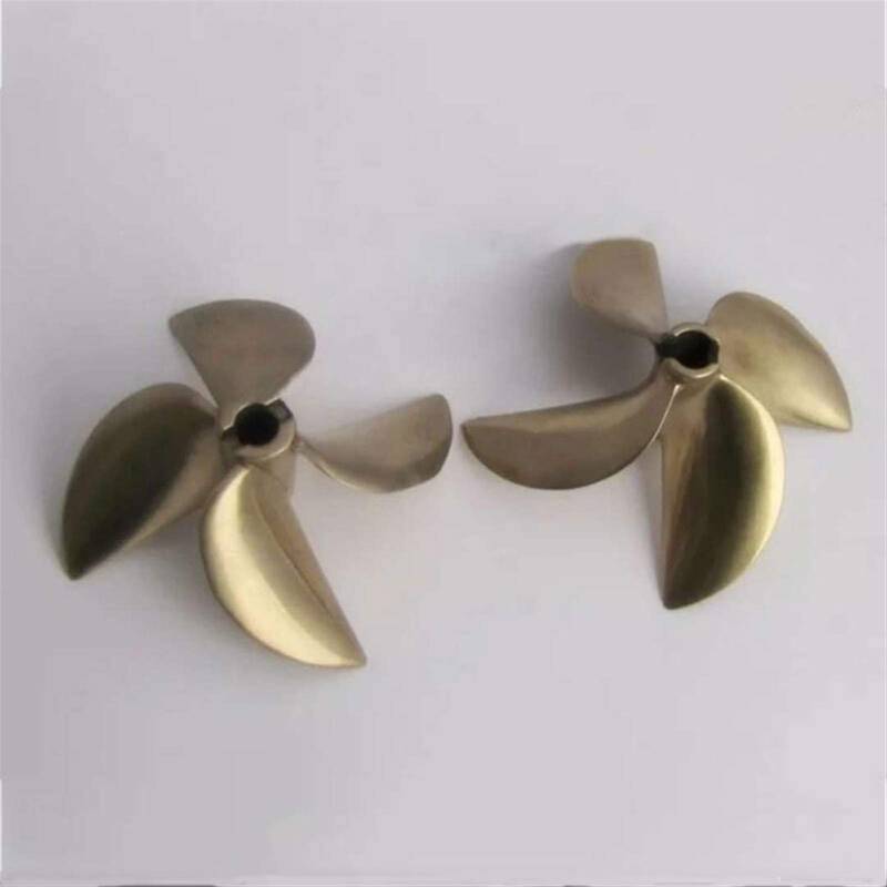 DEMULAX 6717 4-Blatt-Kupferpropeller RC Racing O Boat Rc Benzinboot Positiver/Rückwärts halb eingetauchter Propeller CW CCW Wasserfahrzeugpropeller(Reverse) von DEMULAX