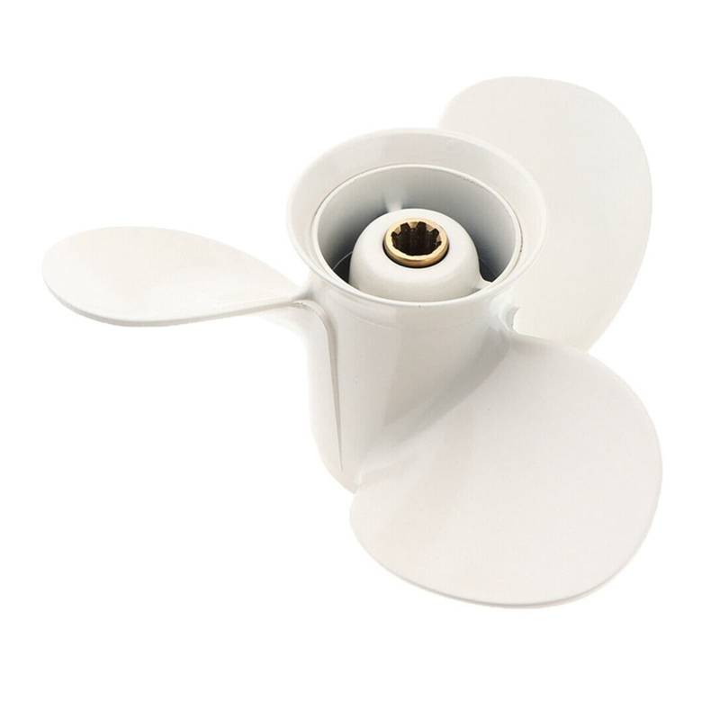 DEMULAX 9 1/4 X 10-J1 3-Blatt-Außenbordmotor-Propeller aus Aluminiumlegierung, for Yamaha, 9,9–15 PS Wasserfahrzeugpropeller von DEMULAX