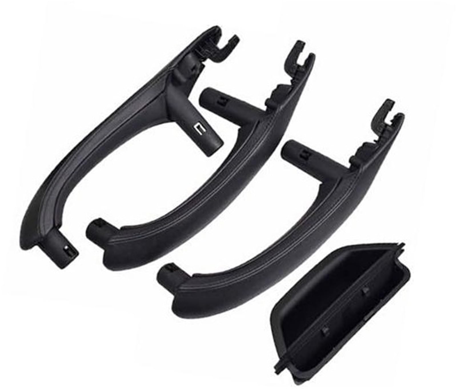 DEMULAX Auto Links Rechts Innen Leder Außenabdeckung Verkleidung Türgriff Innentürverkleidung Griff Zugverkleidung Abdeckung, for, X3 X4 F25 F26 51417248502 Auto-Innentürgriff(LHD Black 4pcs) von DEMULAX