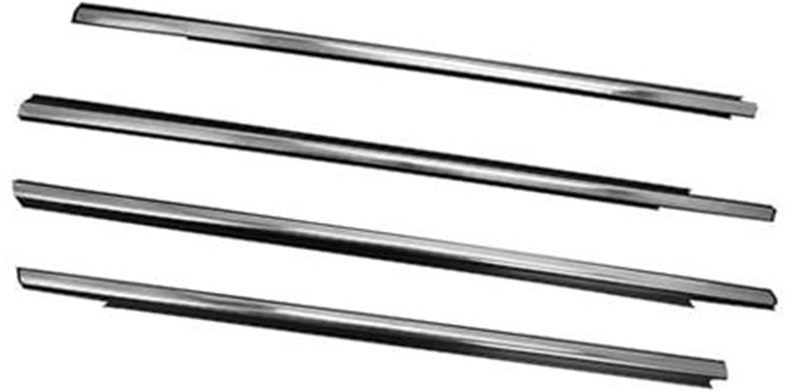 DEMULAX Autotürkantenschutz, for Citroen, for Elysee 2014 2015 2016, 4-teiliges Autofensterglas-Dichtungsprofil Autodachdichtungsstreifen(Black Chrome) von DEMULAX