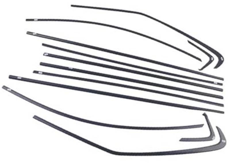 DEMULAX Autotürkantenschutz, for Toyota, for Sienna 2021 2022 2023, 12-teiliges ABS, glänzend Schwarze Außenfensterleiste Autodachdichtungsstreifen von DEMULAX