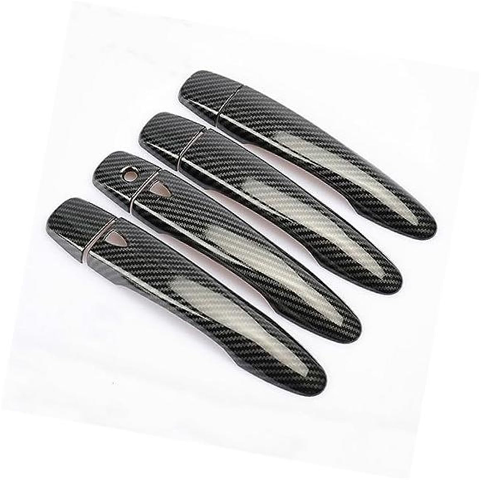 DEMULAX Carbonfaser-Chrom-Türgriffabdeckung, for Nissan, Sentra 2014 2015 2016 2017 2018 2019 Fangkappen-Zierleisten-Zubehör Autotürgriffabdeckung(Black 2 Buttons) von DEMULAX