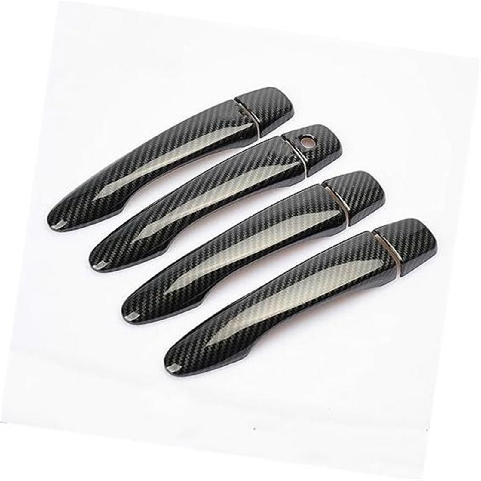 DEMULAX Carbonfaser-Chrom-Türgriffabdeckung, for Nissan, Sentra 2014 2015 2016 2017 2018 2019 Fangkappen-Zierleisten-Zubehör Autotürgriffabdeckung(Black No Button) von DEMULAX