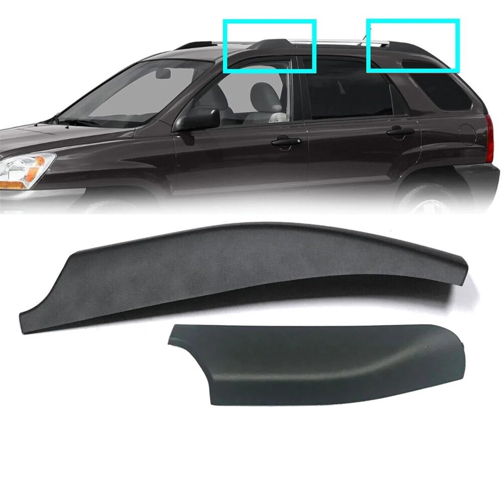 DEMULAX Dachträgerabdeckung, for Kia, for Sportage 2004–2007, vorne und hinten, Dachgepäckträger, Schienenendschale, Kunststoff-Schutzabdeckung, Ersatz Autodachgepäckträger-Abdeckung(Front Right) DEMULAX Dachträgerabdeckung, for Kia, for Sportage 2004–2007, vorne und hinten, Dachgepäckträger, Schienenendschale, Kunststoff-Schutzabdeckung, Ersatz Autodachgepäckträger-Abdeckung(Front Right) von DEMULAX