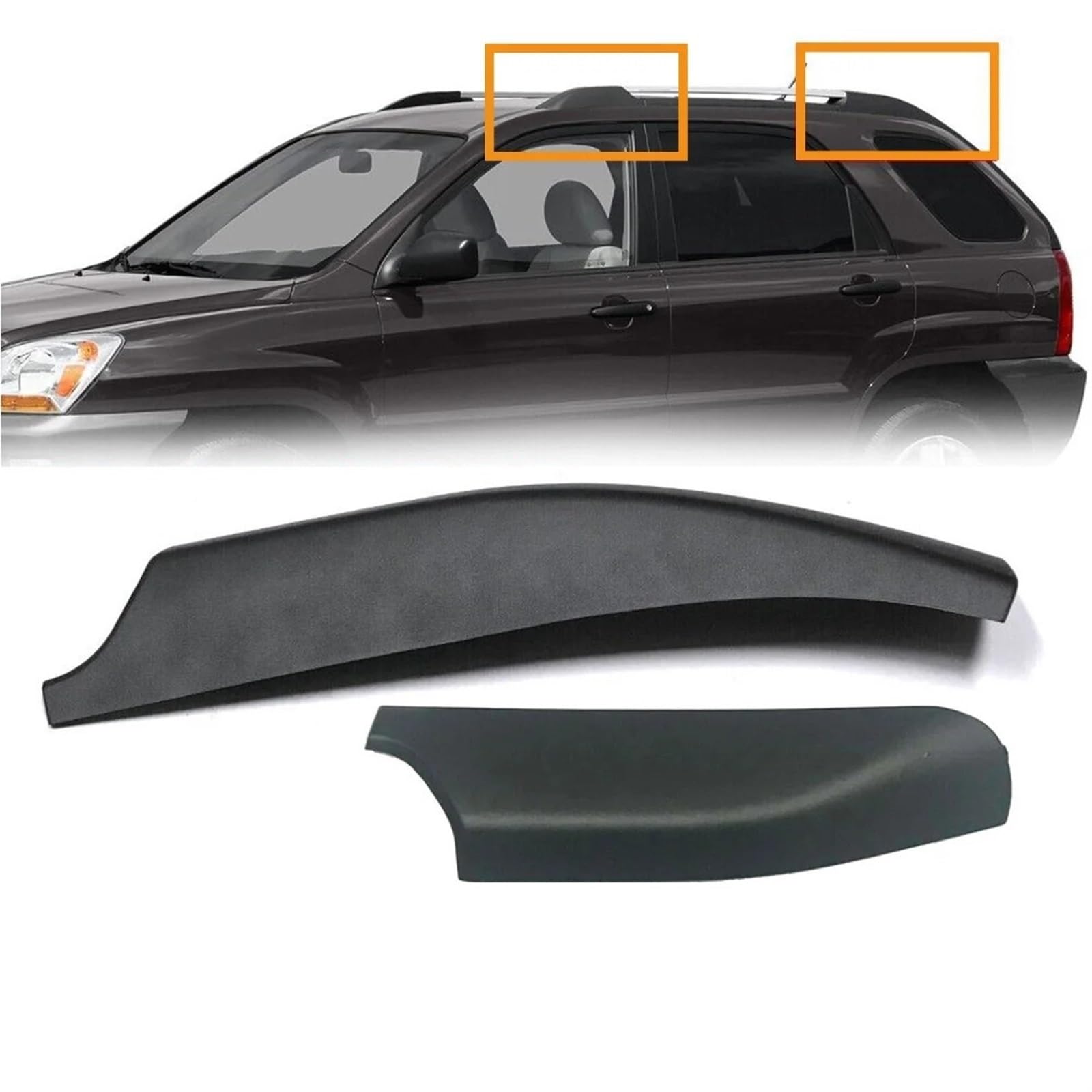 DEMULAX Dachträgerabdeckung Dachgepäckträger Schienenendschale Kunststoffabdeckung Ersatz, for Kia, for Sportage 2004-2007 87291 2F000 87292-1F000 Autodachgepäckträger-Abdeckung(Rear Left) von DEMULAX