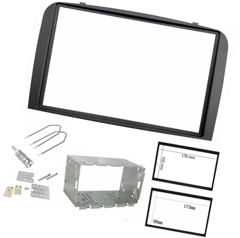 DEMULAX Doppel-DIN-Autoradio-Rahmen, Einbauset, 2-DIN-Frontblende, Stereo, for 147 Alfa GT Black Line Autoradio-Armaturenbrett von DEMULAX