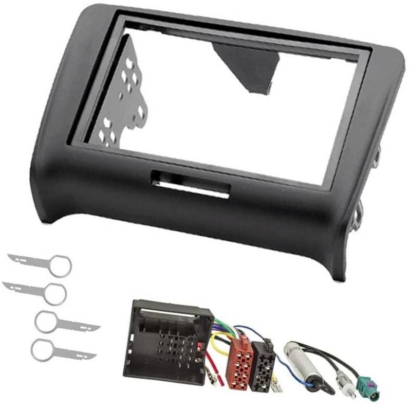 DEMULAX Doppel-DIN-Autoradio-Rahmen-Installationskit, 2-DIN-Frontplattenrahmen Stereo kompatibel mit Autoradio-Armaturenbrett von DEMULAX