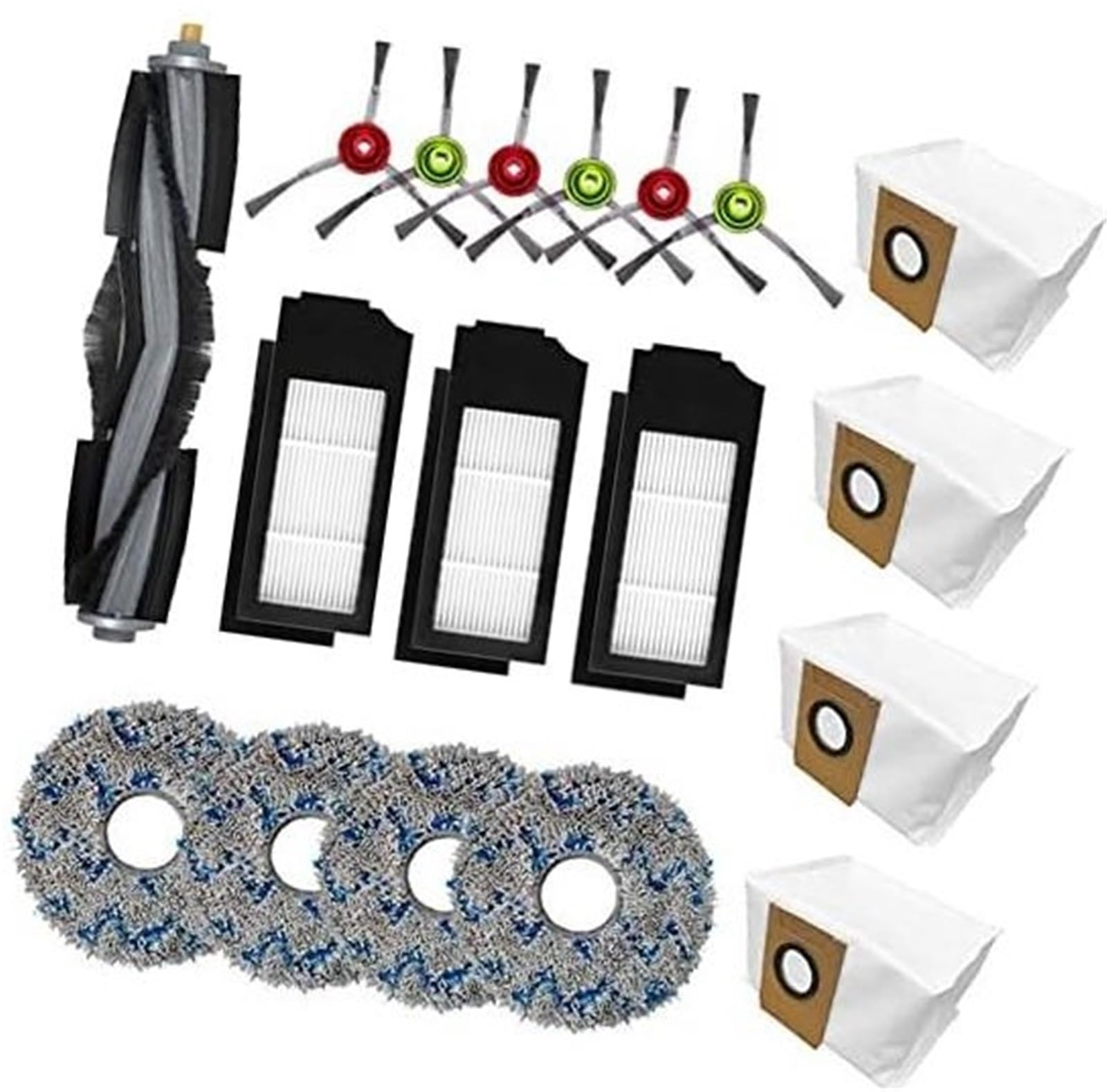 DEMULAX Ersatzzubehör for Ecovacs Deebot X1 Turbo Omni Roboterstaubsaugerteile, 1 Hauptbürste, 6 Seitenbürsten, 3 Hepa-Filter, 4 Wischtücher, 4 Staubbeutel Staubsauger-Ersatzset DEMULAX Ersatzzubehör for Ecovacs Deebot X1 Turbo Omni Roboterstaubsaugerteile, 1 Hauptbürste, 6 Seitenbürsten, 3 Hepa-Filter, 4 Wischtücher, 4 Staubbeutel Staubsauger-Ersatzset von DEMULAX