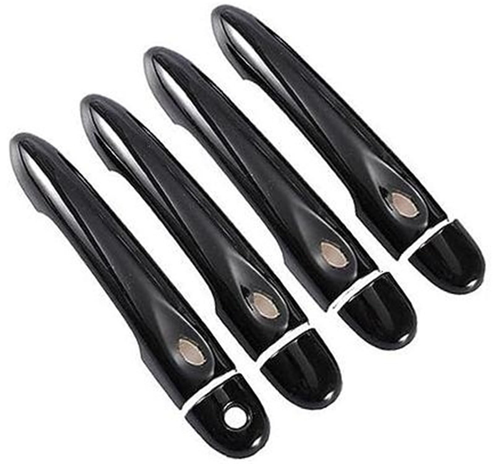DEMULAX Glänzend Schwarze Autotürgriffabdeckung, for Renault, Megane 3 MK3 III 2008 2009 2010 2011 2012 2013 2014 2016 Autotürgriffabdeckung(Black 4dr 1 Key 4 Buttons) von DEMULAX