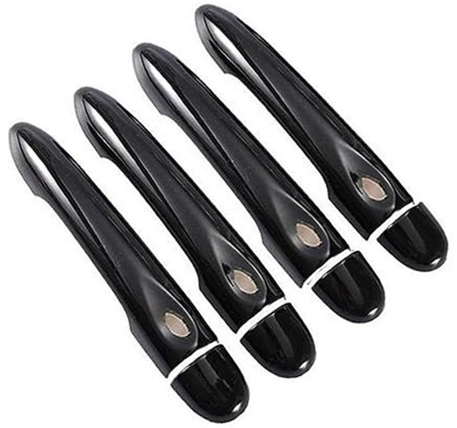 DEMULAX Glänzend Schwarze Autotürgriffabdeckung, for Renault, Megane 3 MK3 III 2008 2009 2010 2011 2012 2013 2014 2016 Autotürgriffabdeckung(Black 4dr No Key 4 Buttons) von DEMULAX