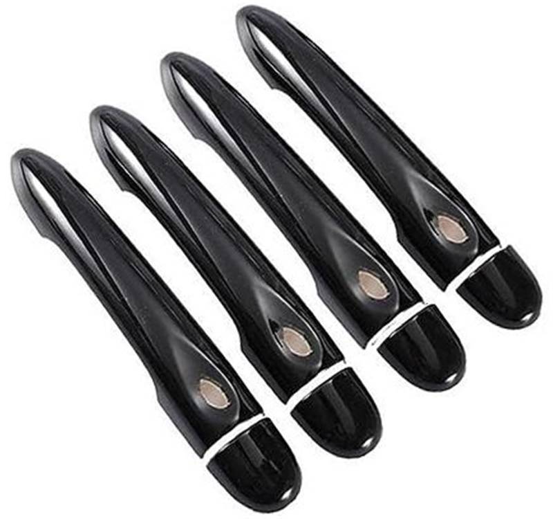DEMULAX Glänzend Schwarze Autotürgriffabdeckung, for Renault, Megane 3 MK3 III 2008 2009 2010 2011 2012 2013 2014 2016 Autotürgriffabdeckung(Black 4dr No Key 4 Buttons) von DEMULAX