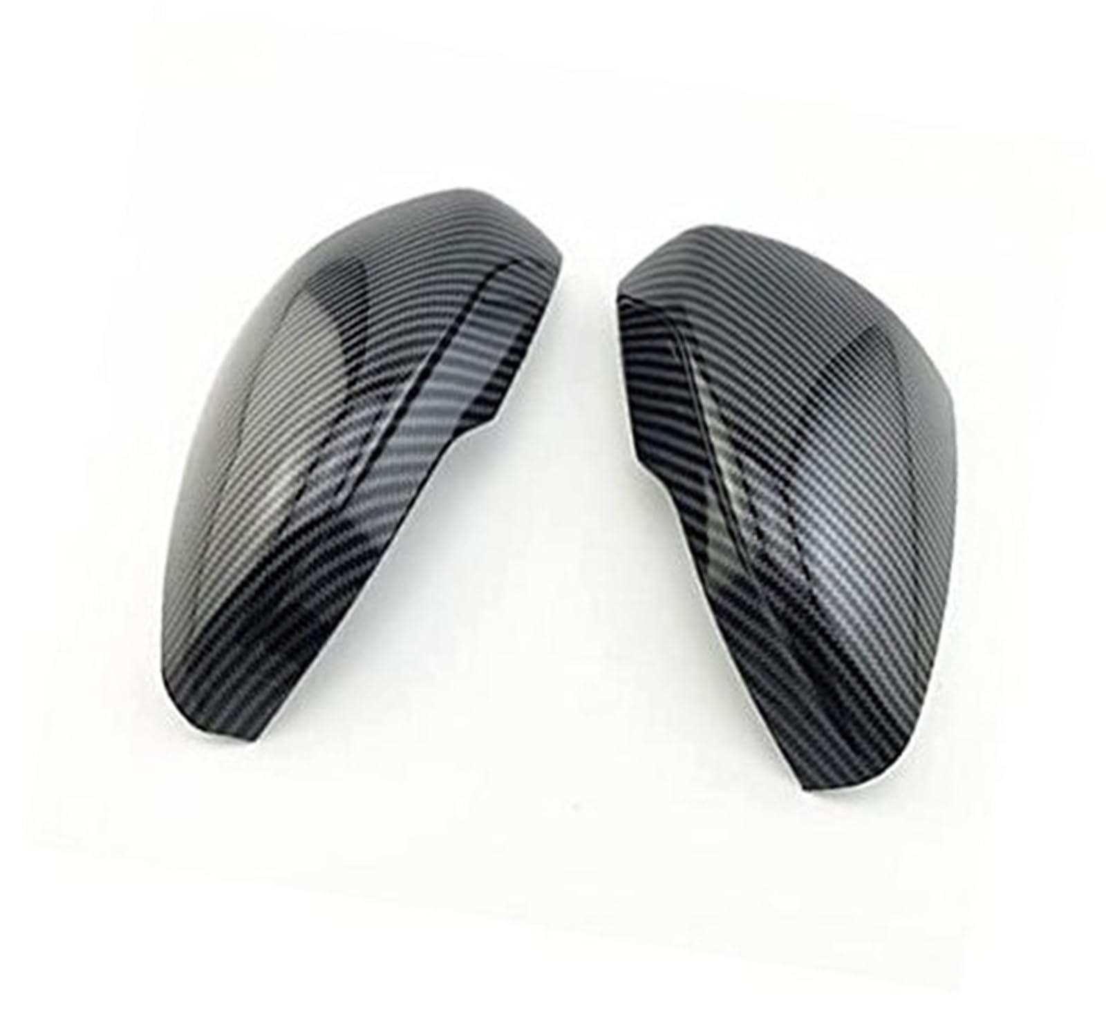 DEMULAX Glänzend Schwarze Seitenflügel-Rückspiegelabdeckung LHD, for Ford, for Focus, MK4 MK IV 2019–2022, Gehäusekappen, Zusatzschale Auto-Seitenspiegelabdeckung(Black Carbon Fiber Look) von DEMULAX