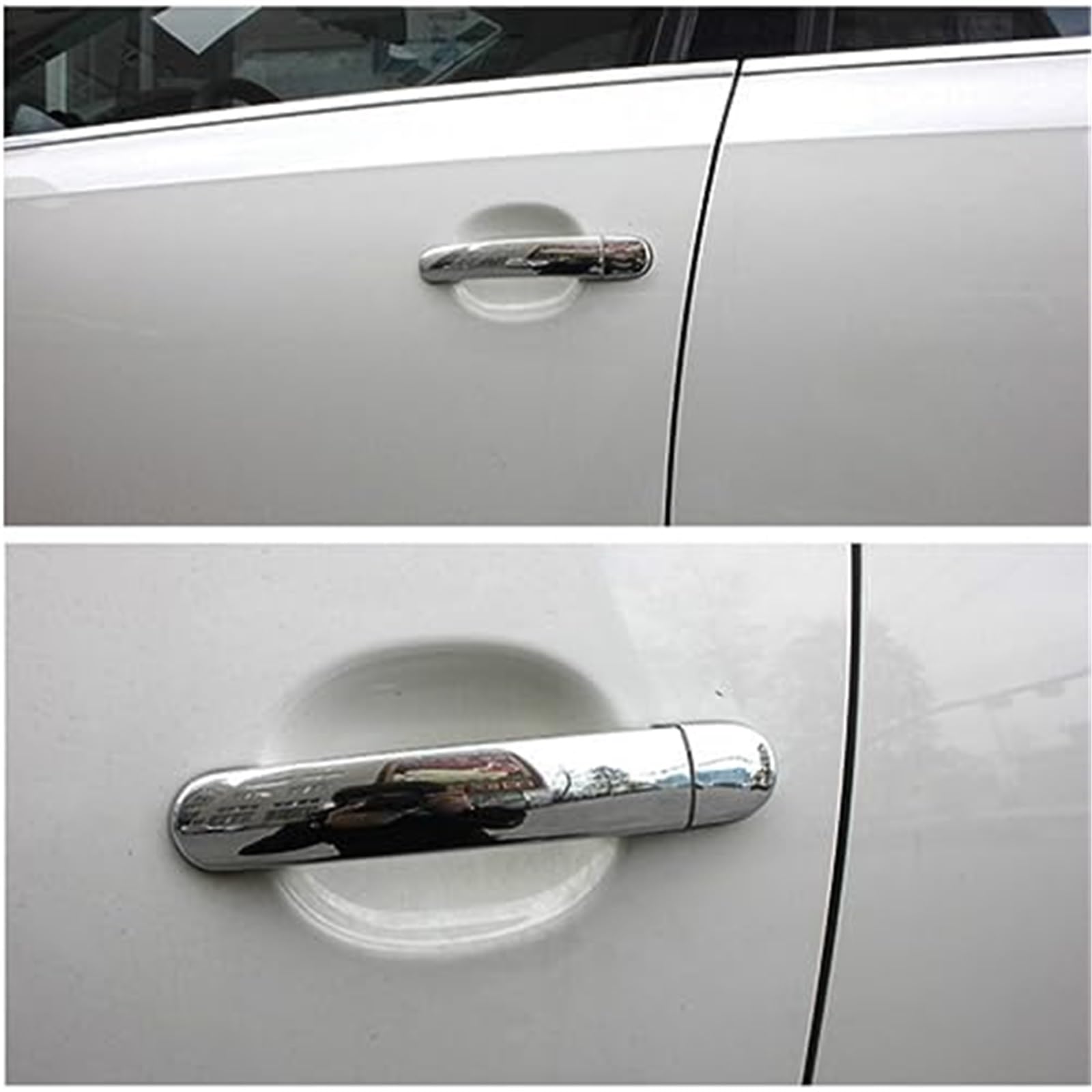DEMULAX Glänzende Chrom-Aufkleber for Autotürgriffabdeckungen, for VW, for Tiguan, 2007–2016 Autotürgriffabdeckung(Silver 1 Keyhole) von DEMULAX