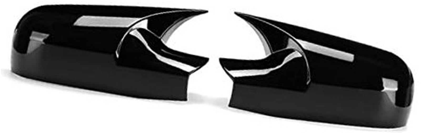 DEMULAX Glänzende Schwarze/Kohlefaser-Abdeckkappe for Auto-Seitenflügel-Rückspiegel, for Renault, Megane 2 MK2 2002–2009. Bat-Rückspiegelabdeckung Auto-Seitenspiegelabdeckung(Black Glossy Black) von DEMULAX