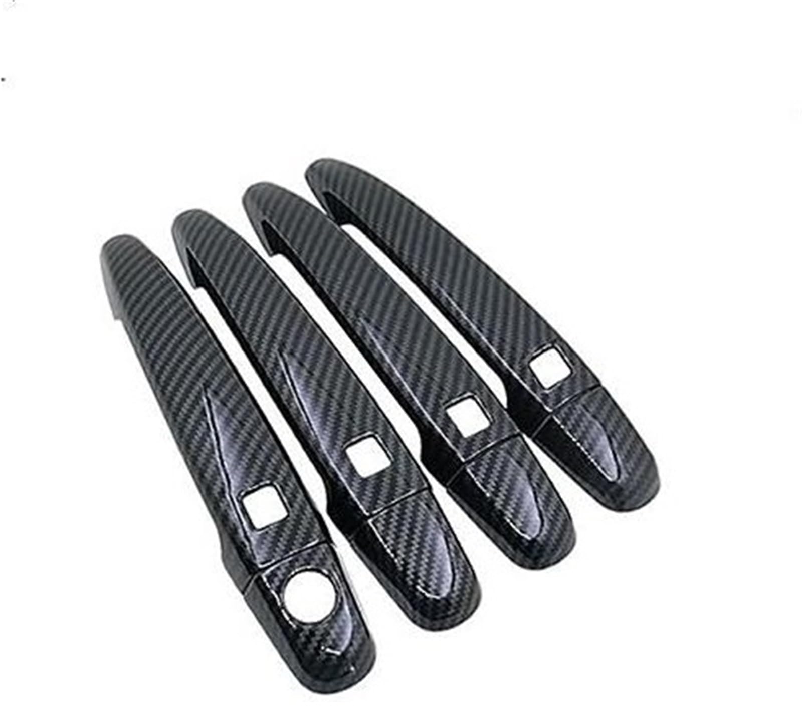 DEMULAX Glänzendes Kohlefaser-Chrom-Autotürgriff-Abdeckungs-Set, for Lexus, GS S190 2006–2011, GS350, GS430, GS450h, GS460 Autotürgriffabdeckung(Black Carbon 4 Buttons) von DEMULAX