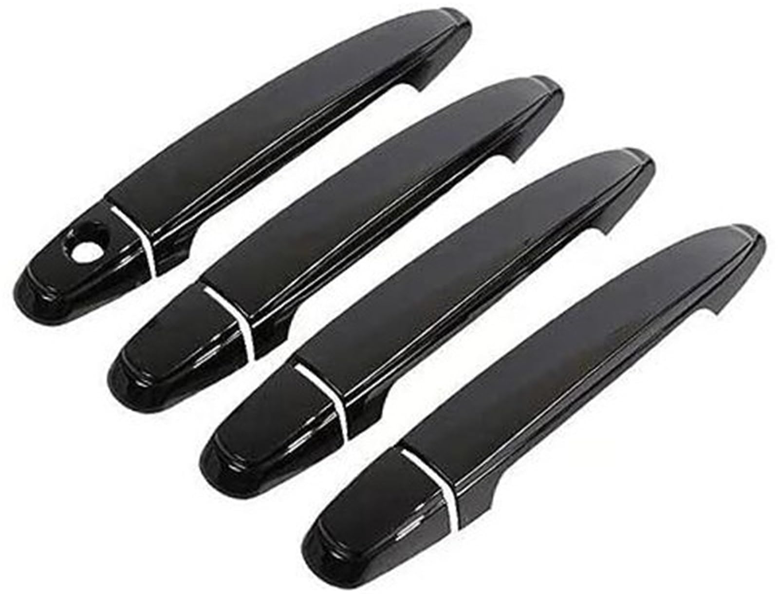 DEMULAX Glänzendes Kohlefaser-Chrom-Autotürgriff-Abdeckungs-Set, for Lexus, GS S190 2006–2011, GS350, GS430, GS450h, GS460 Autotürgriffabdeckung(Black No Button) von DEMULAX