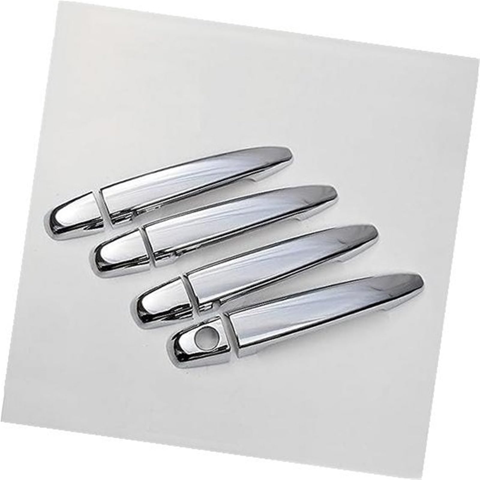 DEMULAX Glänzendes Kohlefaser-Chrom-Autotürgriff-Abdeckungs-Set, for Lexus, GS S190 2006–2011, GS350, GS430, GS450h, GS460 Autotürgriffabdeckung(Silver No Button) von DEMULAX
