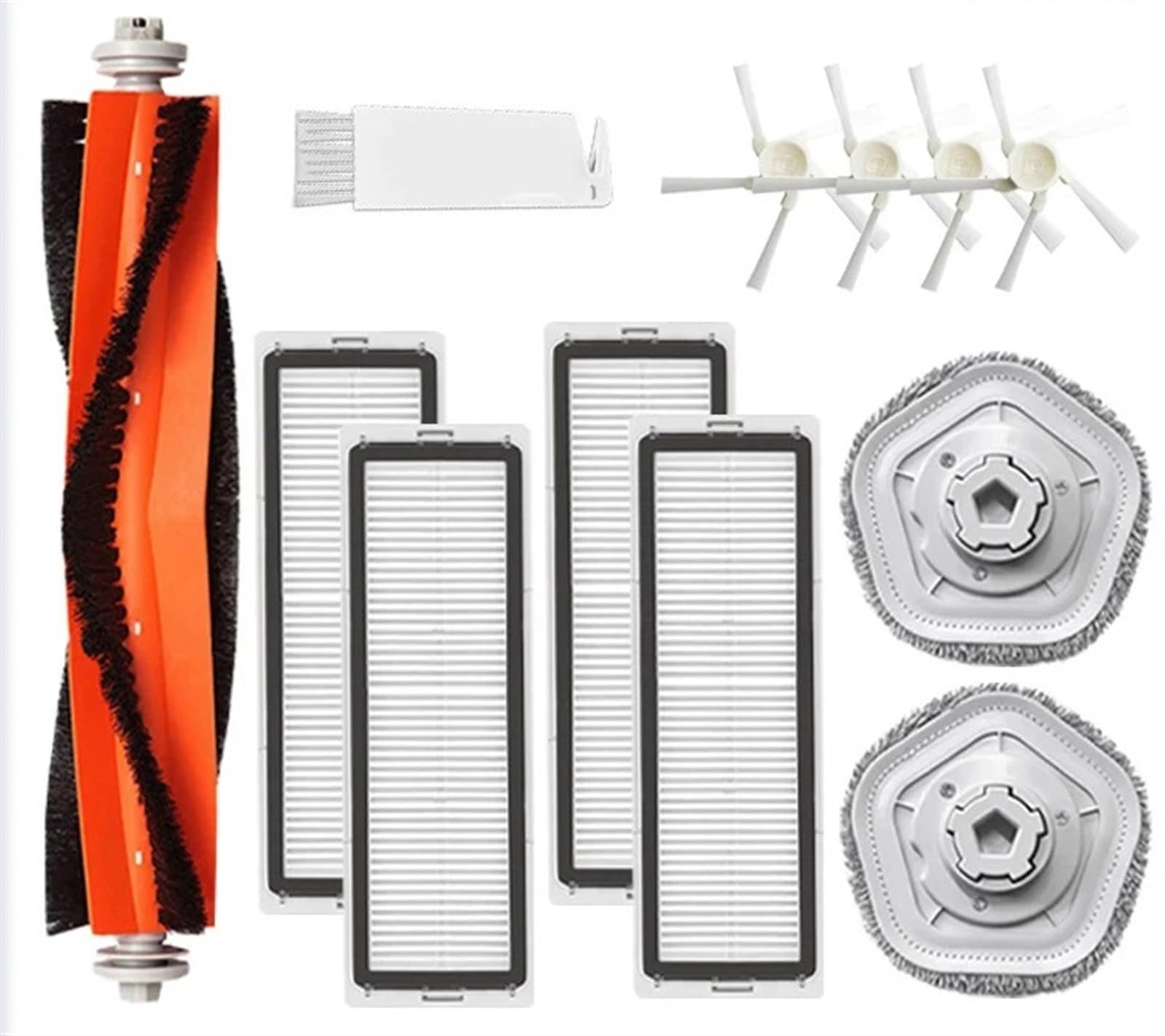 DEMULAX Hauptseitenbürste Mopps HEPA-Filter, for Dreame, Bot W10 W10Pro Staubsauger Zubehör Ersatz Ersatzteile Roboterstaubsauger-Zubehörset(12pcs) von DEMULAX