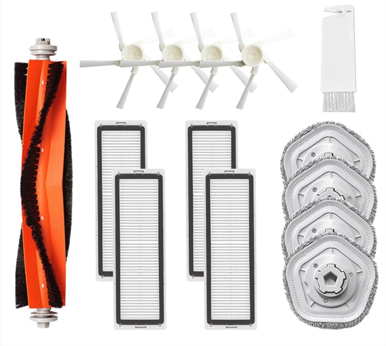 DEMULAX Hauptseitenbürste Mopps HEPA-Filter, for Dreame, Bot W10 W10Pro Staubsauger Zubehör Ersatz Ersatzteile Roboterstaubsauger-Zubehörset(14pcs) von DEMULAX