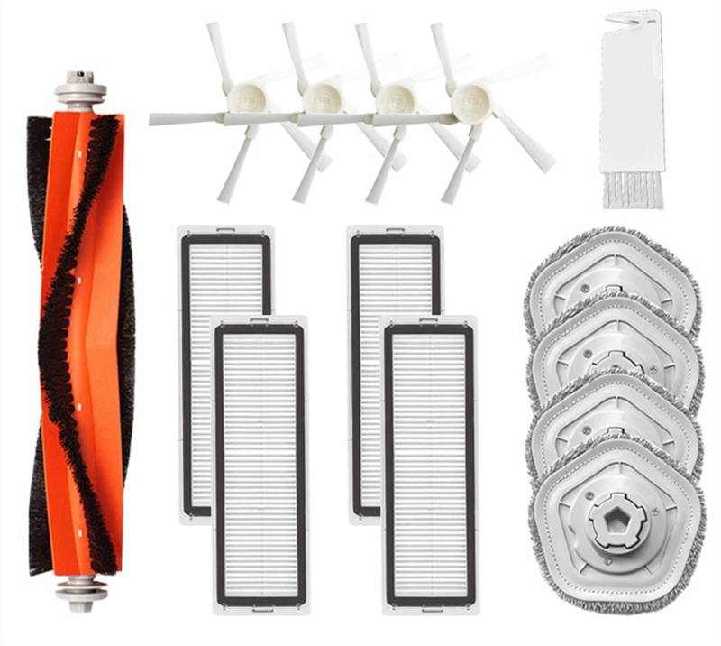 DEMULAX Hauptseitenbürste Mopps HEPA-Filter, for Dreame, Bot W10 W10Pro Staubsauger Zubehör Ersatz Ersatzteile Roboterstaubsauger-Zubehörset(14pcs) von DEMULAX