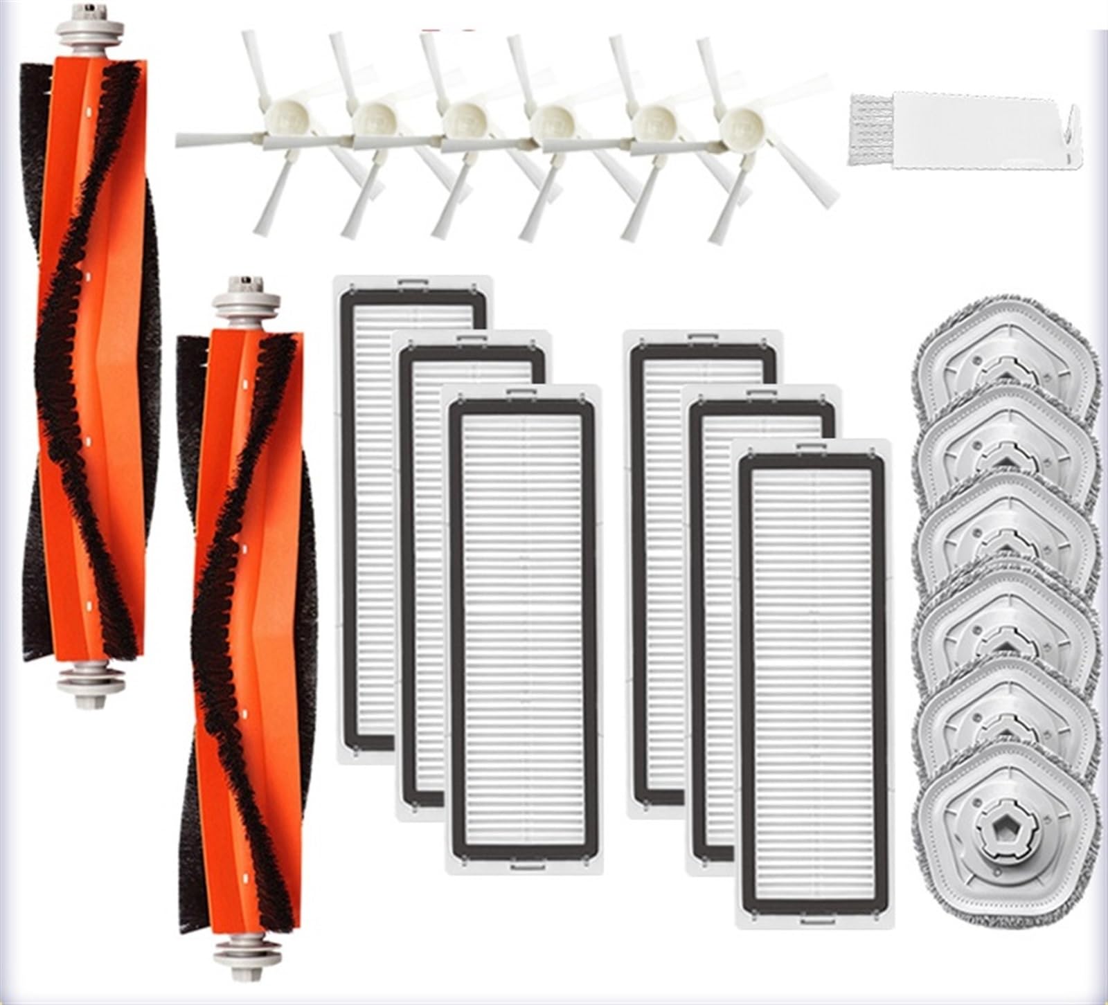 DEMULAX Hauptseitenbürste Mopps HEPA-Filter, for Dreame, Bot W10 W10Pro Staubsauger Zubehör Ersatz Ersatzteile Roboterstaubsauger-Zubehörset(21pcs) von DEMULAX