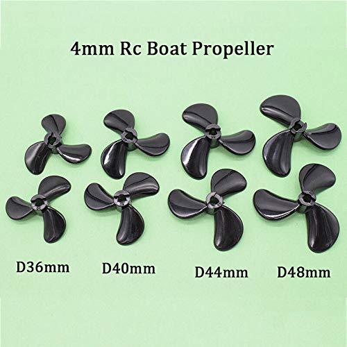 DEMULAX Hochfester 3-Blatt-Propeller for Rc-Boote, Positive Rückwärtsschraube, D36/40/44/48 mm CW/CCW-Propeller, 4 mm Bootswelle Wasserfahrzeugpropeller(D40mm Positive) von DEMULAX