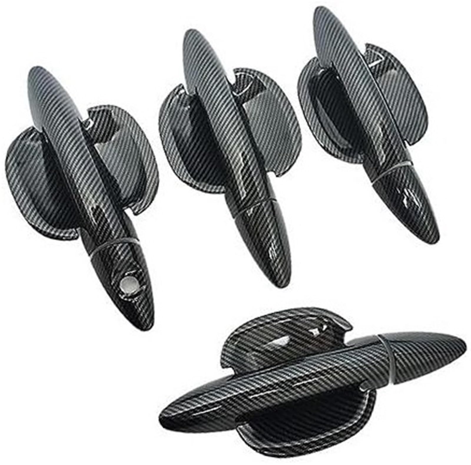 DEMULAX Kohlefaser-Chrom-Autotürgriff-Abdeckungs-Dekor-Ordnungsaufkleber, for Kia, Rio 3 Rio3 K2 2011–2016 Autotürgriffabdeckung(Black Handle Bowl 0 Button) von DEMULAX