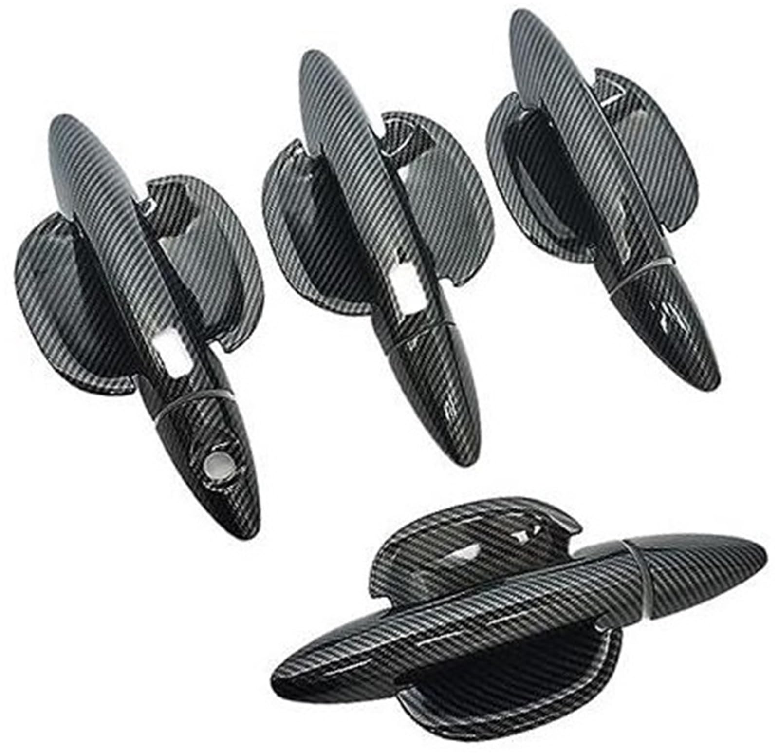 DEMULAX Kohlefaser-Chrom-Autotürgriff-Abdeckungs-Dekor-Ordnungsaufkleber, for Kia, Rio 3 Rio3 K2 2011–2016 Autotürgriffabdeckung(Black Handle Bowl 2buttons) von DEMULAX