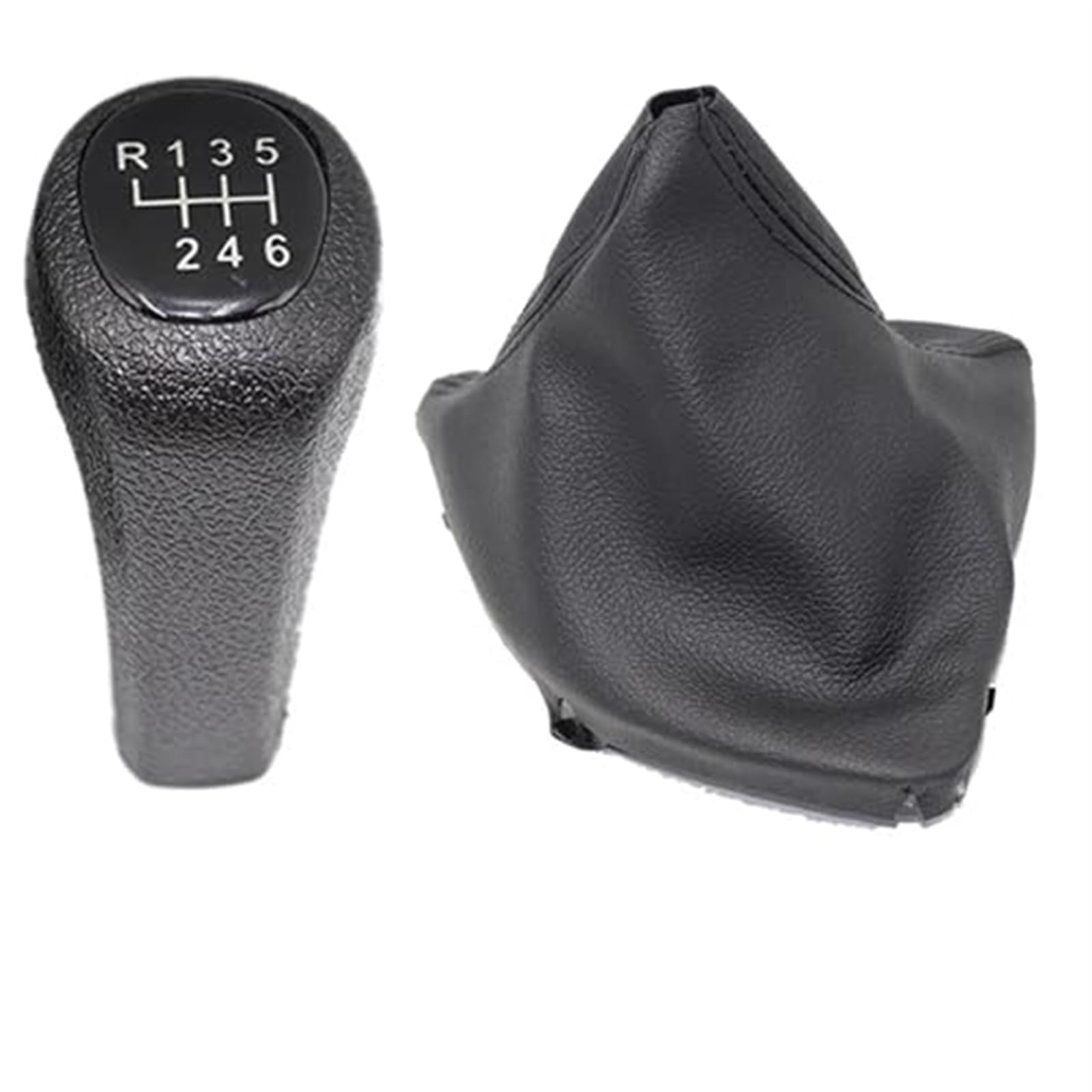 DEMULAX LHD Left Drive Car Shift Schaltknauf Hebel Gaitor Boot Cover, for, 1 Series E81 E82 E87 E88 Gearstick Gaiter Boot Cover Manual Auto-Schaltknauf(Black 6 Speed Set) von DEMULAX