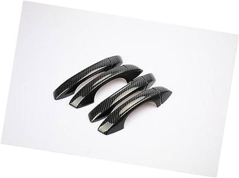DEMULAX Neuer Carbonfaser-Chrom-Auto-Seitentürgriff-Abdeckungs-Ordnungsaufkleber, for Seat, Arona 2017 2018 2019 2020 2021 Autotürgriffabdeckung(Black Carbon 0 Button) von DEMULAX