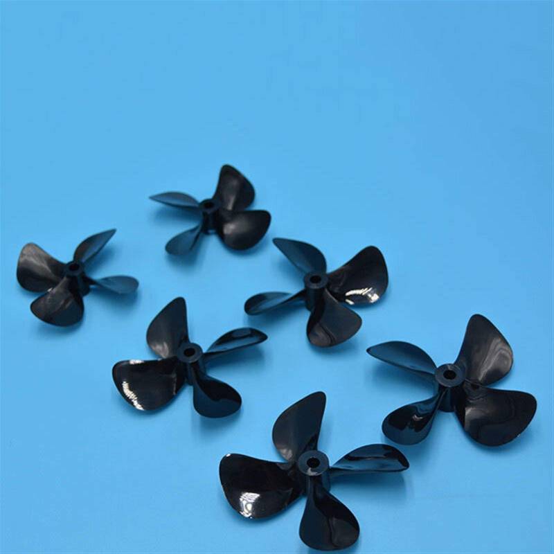 DEMULAX RC Köder Fischerboot Propeller Vier Klingen Paddel 4 Klingen Positive Negative Boot Propeller 4mm Prop Welle Wasserfahrzeugpropeller(Reverse D60) von DEMULAX