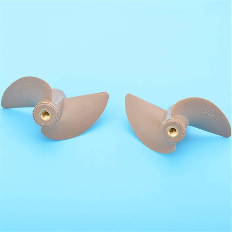 DEMULAX Rc Boot M3 Zwei Klingen Paddel Mit Schraube Gewinde 2 Klingen Nylon Boot Propeller Positive Reverse Propeller M3 Gewinde Prop Welle Wasserfahrzeugpropeller(D45mm Postive 004) von DEMULAX