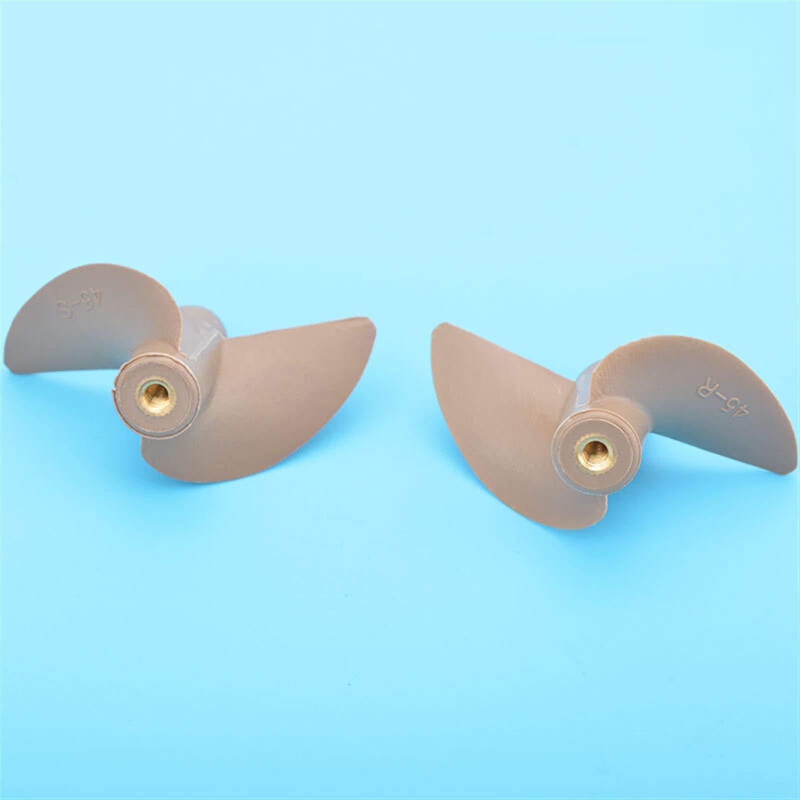DEMULAX Rc Boot M3 Zwei Klingen Paddel Mit Schraube Gewinde 2 Klingen Nylon Boot Propeller Positive Reverse Propeller M3 Gewinde Prop Welle Wasserfahrzeugpropeller(D45mm Reverse 008) von DEMULAX