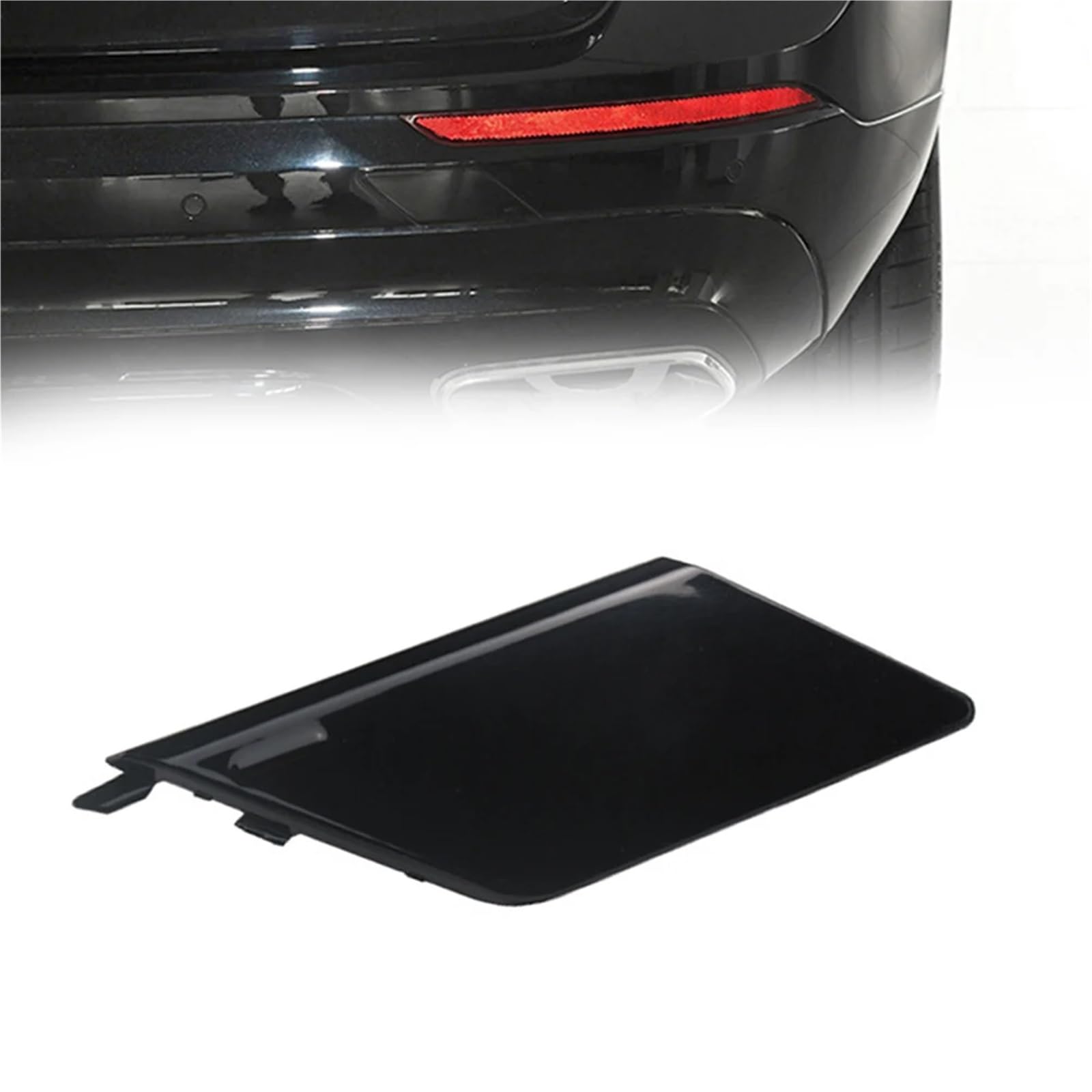 DEMULAX Schwarz Blau Hinten Stoßstange Tow Haken Auge Abdeckung, for Volvo, XC60 2018-2023 31449210 39849034 Hinten Stoßstange Anhänger Cove Zugangsklappe für Abschlepphaken(Black) von DEMULAX