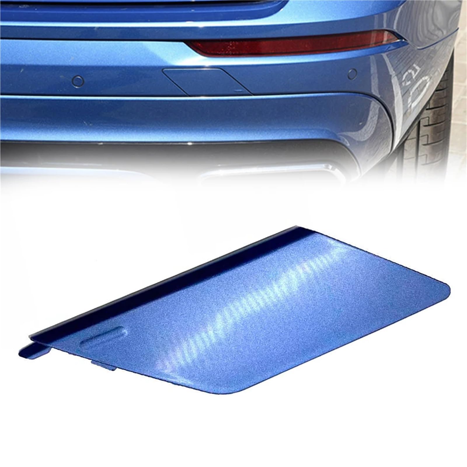 DEMULAX Schwarz Blau Hinten Stoßstange Tow Haken Auge Abdeckung, for Volvo, XC60 2018-2023 31449210 39849034 Hinten Stoßstange Anhänger Cove Zugangsklappe für Abschlepphaken(Blue) von DEMULAX