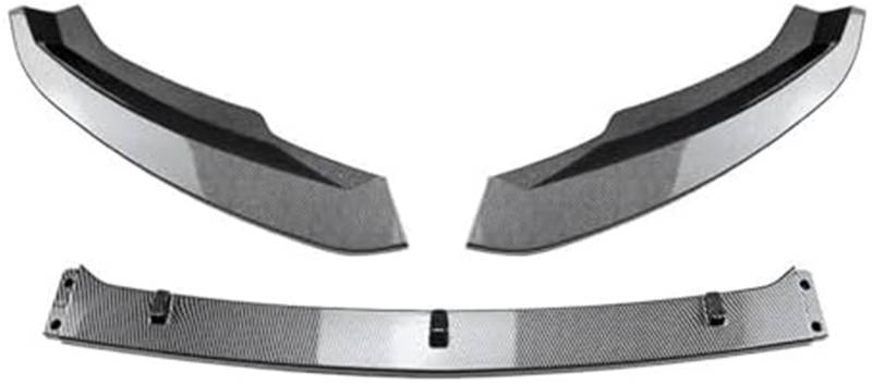 DEMULAX Splitter 3-teilig Auto Frontstoßstange Lip Splitter Diffusor Body Kit Spoiler Stoßstangenschutz Schwarz glänzend Zubehör, for Skoda, for Superb B8 2016-2018 Lippensplitter (Carbon-Look) Aerody von DEMULAX